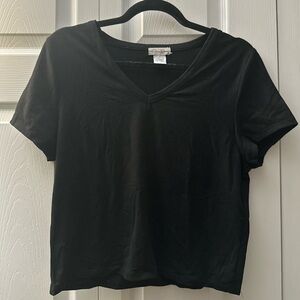 Olivia Rae Black Short Sleeve V-Neck Tee